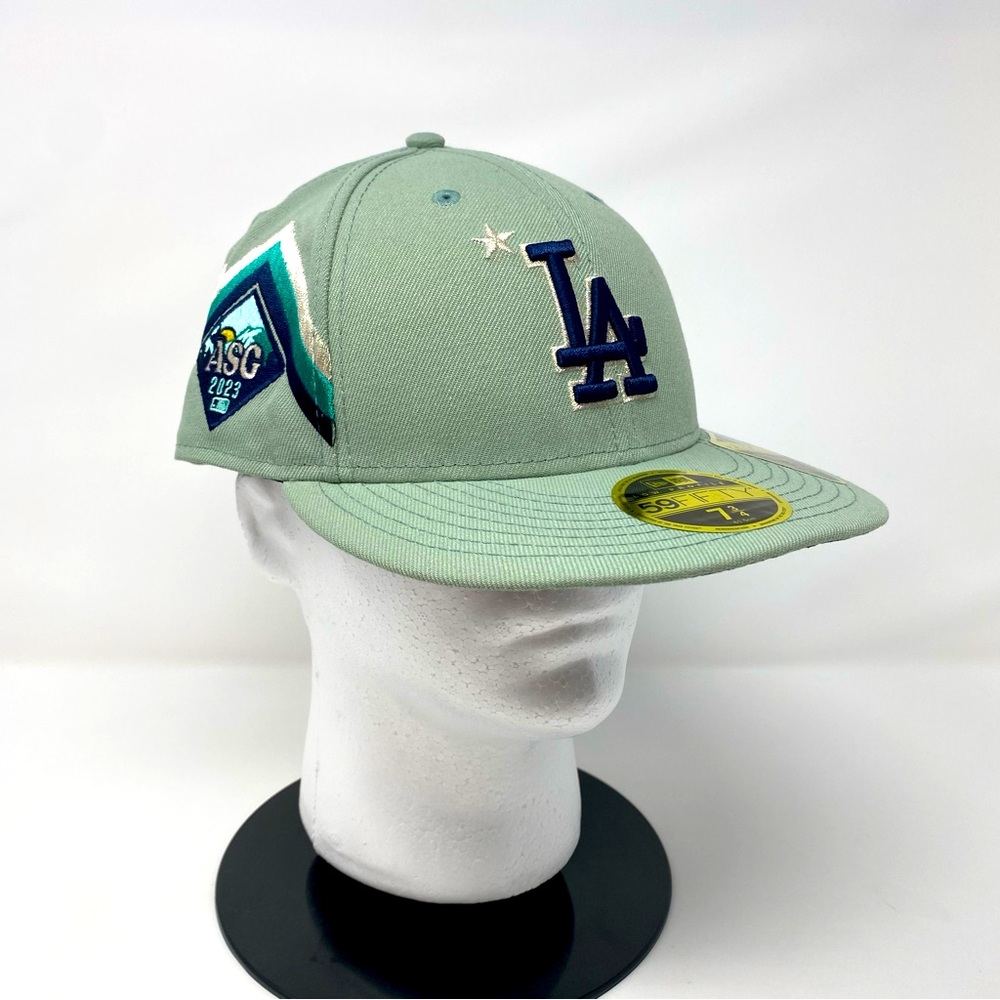 New Era Los Angeles Dodgers Green, Blue & Silver Fitted Baseball Cap Size 7 3/4”